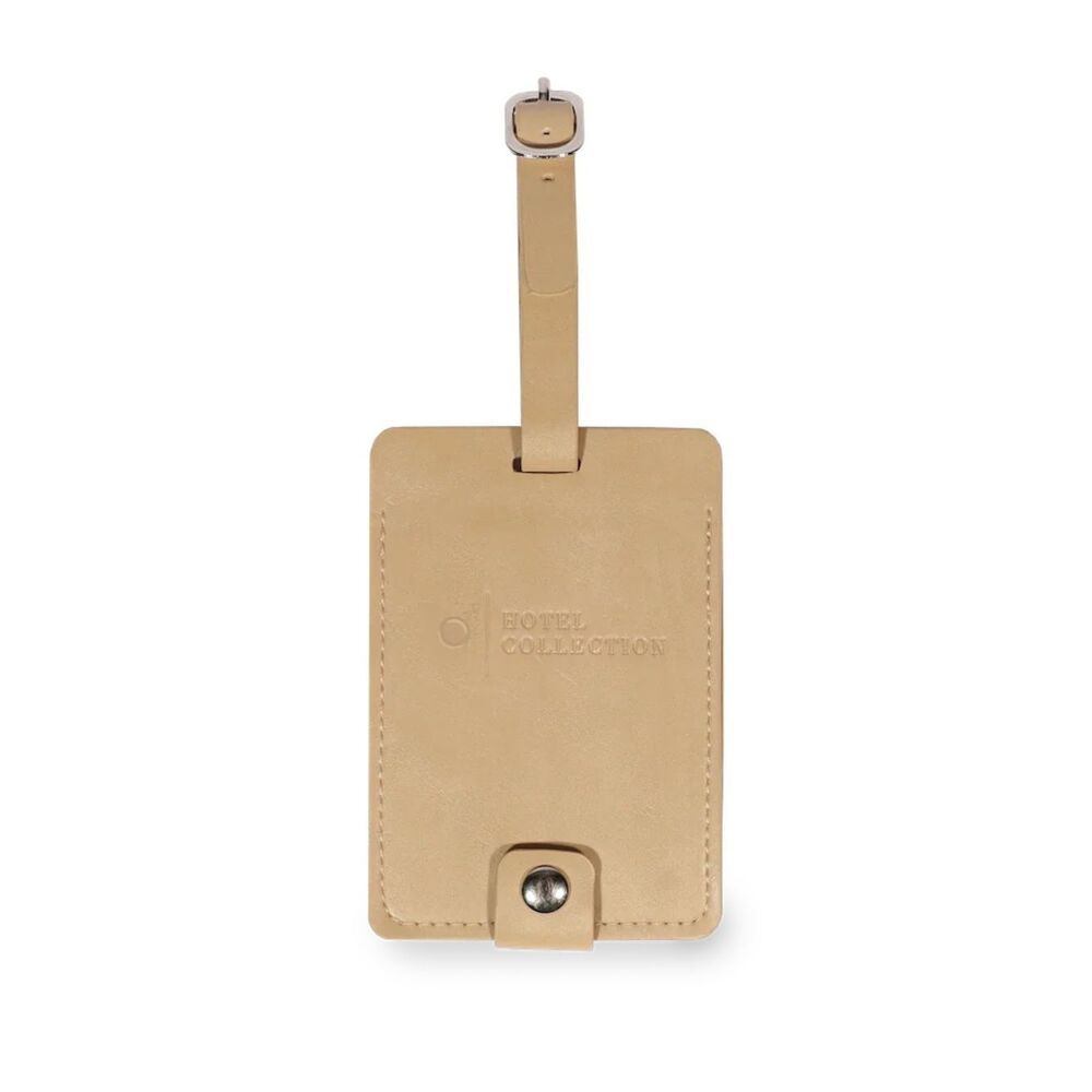 Hotel Collection Beige Leather Luggage Tag